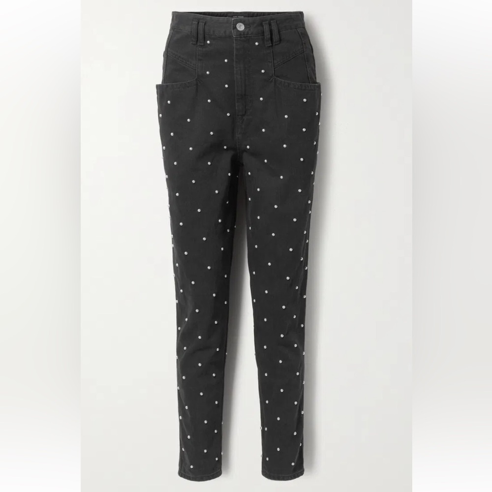 NWT Isabel Marant Black Studded Pantalon Jeans